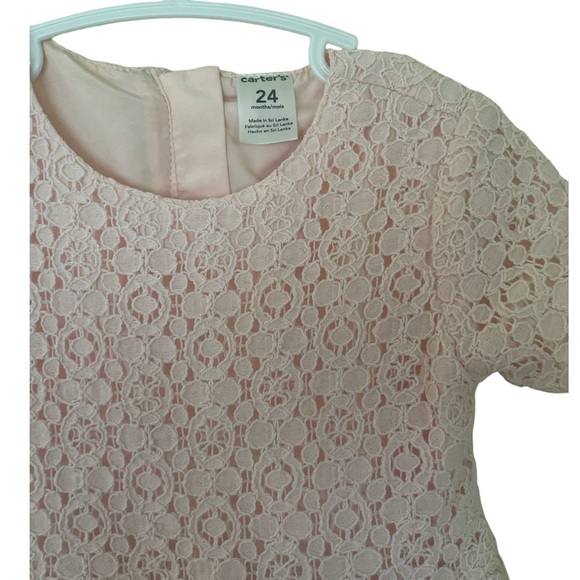 EUC Carter’s Eyelet Lace Dress Pale Pink 24M / 2T - Picture 3 of 3